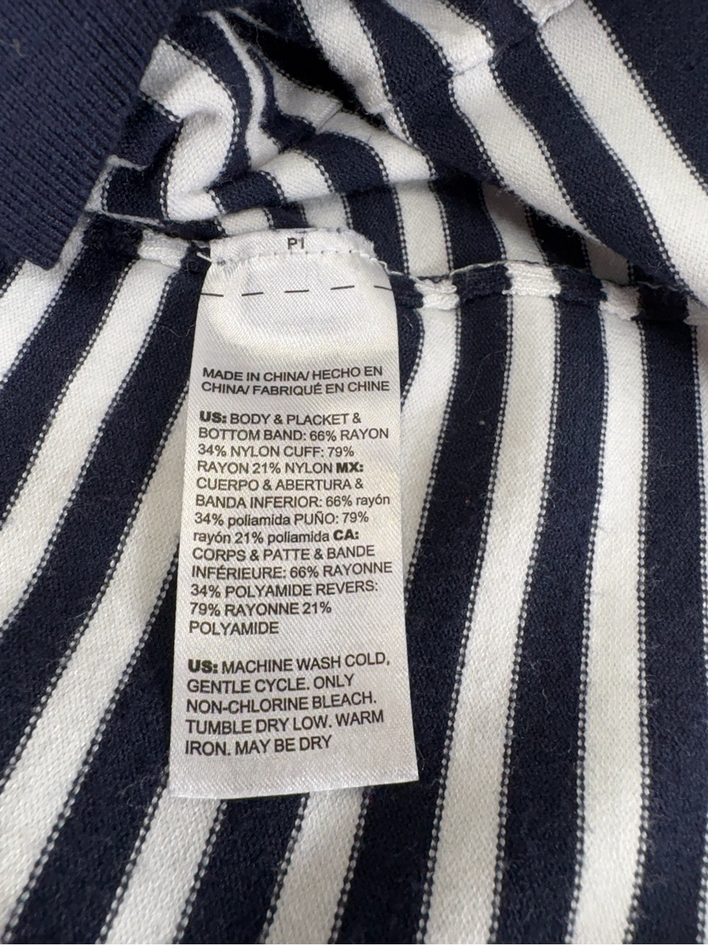 Chico's Navy and White Striped Long Cardigan 4652 - Picture 7 of 10